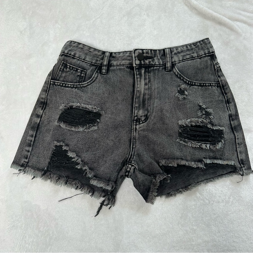 Ripped Denim Shorts